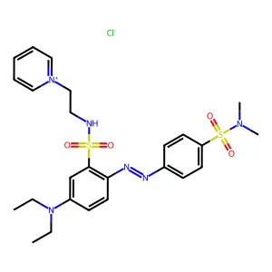 1-[2-({[5-(diethylamino)-2-{(e)-[4-(dimethylsulfamoyl)phenyl]diazenyl}phenyl]sulfonyl}amino)ethyl]pyridinium chloride structure