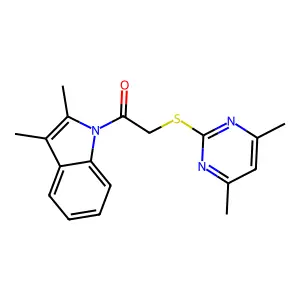 1-(2,3-dimethylindol-1-yl)-2-(4,6-dimethylpyrimidin-2-yl)sulfanylethanone structure