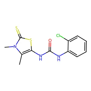 1-(2-chlorophenyl)-3-(3,4-dimethyl-2-sulfanylidene-1,3-thiazol-5-yl)urea structure
