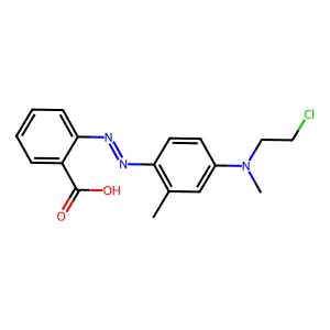 2-[[4-[2-chloroethyl(methyl)amino]-2-methylphenyl]diazenyl]benzoic acid structure