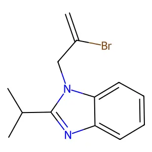 1-(2-bromoprop-2-enyl)-2-propan-2-ylbenzimidazole structure