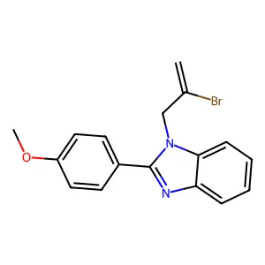 1-(2-bromoprop-2-enyl)-2-(4-methoxyphenyl)benzimidazole structure
