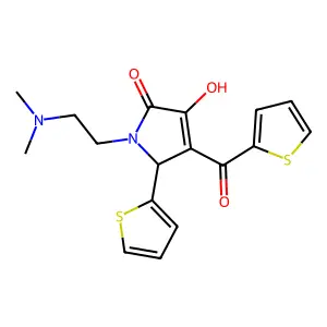 1-(2-Dimethylamino-ethyl)-3-hydroxy-4-(thiophene-2-carbonyl)-5-thiophen-2-yl-1,5-dihydro-pyrrol-2-one structure
