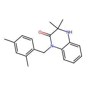 1-(2,4-dimethylbenzyl)-3,3-dimethyl-3,4-dihydroquinoxalin-2(1H)-one structure