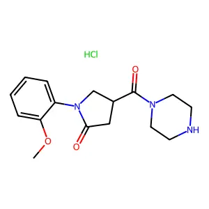 1-(2-methoxyphenyl)-4-(piperazine-1-carbonyl)pyrrolidin-2-one;hydrochloride structure