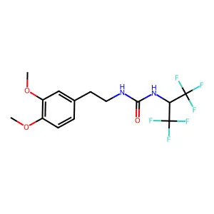 1-[2-(3,4-dimethoxyphenyl)ethyl]-3-(1,1,1,3,3,3-hexafluoropropan-2-yl)urea structure