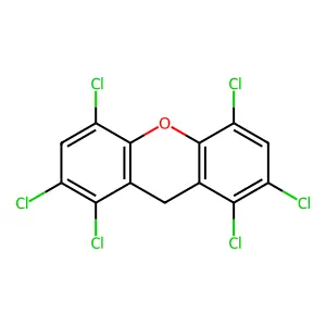 1,2,4,5,7,8-hexachloro-9H-xanthene structure