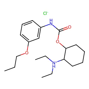 diethyl-[(1R,2R)-2-[(3-propoxyphenyl)carbamoyloxy]cyclohexyl]azanium chloride structure