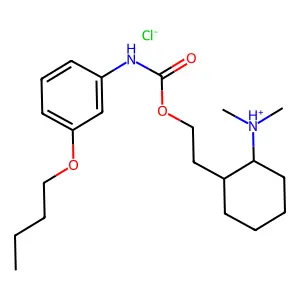 m-Butoxycarbanilic acid trans-2-(diethylamino)cyclohexyl ester hydrochloride structure