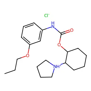 [(1S,2S)-2-pyrrolidin-1-ium-1-ylcyclohexyl] N-(3-propoxyphenyl)carbamate chloride structure