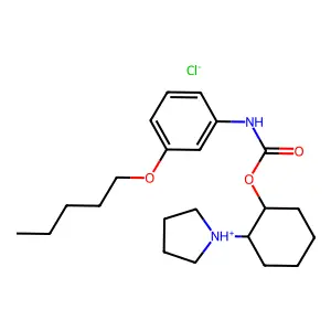 Carbanilic acid, m-pentyloxy-, 2-(1-pyrrolidinyl)cyclohexyl ester, hydrochloride, (Z)- structure