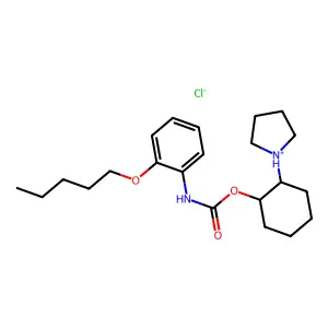 o-Pentyloxycarbanilic acid trans-2-(1-pyrrolidinyl)cyclohexyl ester hydrochloride structure