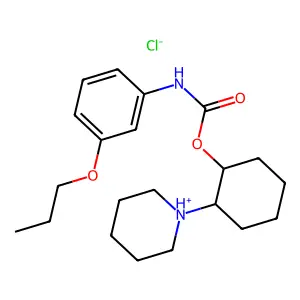 CARBANILIC ACID, m-PROPOXY-, 2-PIPERIDINOCYCLOHEXYL ESTER, HYDROCHLORIDE, (E)- structure