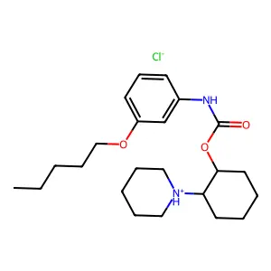 m-Pentyloxycarbanilic acid trans-2-piperidinocyclohexyl ester hydrochloride structure