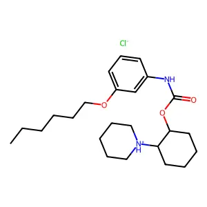 (E)-2-Piperidinocyclohexyl m-hexyloxycarbanilate hydrochloride structure