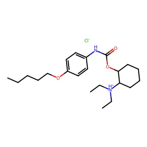 p-Pentyloxycarbanilic acid trans-2-(diethylamino)cyclohexyl ester hydrochloride structure