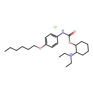 p-Hexyloxycarbanilic acid trans-2-(diethylamino)cyclohexyl ester hydrochloride structure