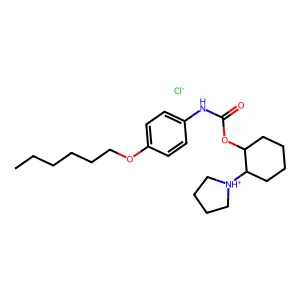 p-Hexyloxycarbanilic acid trans-2-(1-pyrrolidinyl)cyclohexyl ester hydrochloride structure