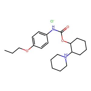[(1R)-2-piperidin-1-ium-1-ylcyclohexyl] N-(4-propoxyphenyl)carbamate chloride structure