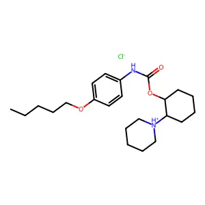 p-Pentyloxycarbanilic acid trans-2-piperidinocyclohexyl ester hydrochloride structure