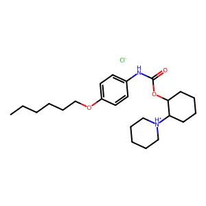 (E)-2-Piperidinocyclohexyl p-hexyloxycarbanilate hydrochloride structure