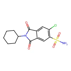 6-chloro-2-cyclohexyl-1,3-dioxoisoindole-5-sulfonamide structure