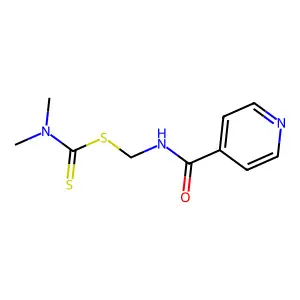 (pyridine-4-carbonylamino)methyl N,N-dimethylcarbamodithioate structure