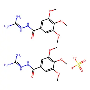 bis(diaminomethylidene-[(3,4,5-trimethoxybenzoyl)amino]azanium)sulfate structure