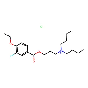 dibutyl-[3-(4-ethoxy-3-fluorobenzoyl)oxypropyl]azanium chloride structure