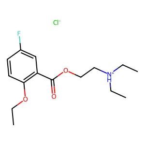 BENZOIC ACID, 2-ETHOXY-5-FLUORO-, 2-(DIETHYLAMINO)ETHYL ESTER, HYDROCHLORIDE structure