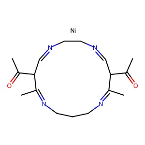 1-(14-acetyl-7,13-dimethyl-1,4,8,12-tetrazacyclopentadeca-4,7,12,15-tetraen-6-yl)ethanone;nickel structure