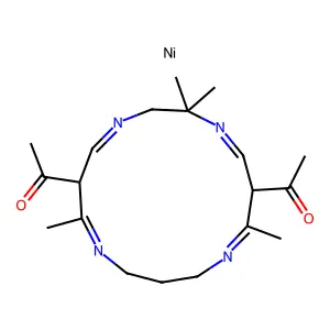 1-(14-acetyl-2,2,7,13-tetramethyl-1,4,8,12-tetrazacyclopentadeca-4,7,12,15-tetraen-6-yl)ethanone;nickel structure