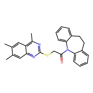 1-(10,11-dihydro-5H-dibenzo[b,f]azepin-5-yl)-2-[(4,6,7-trimethylquinazolin-2-yl)sulfanyl]ethanone structure