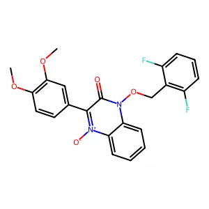 1-[(2,6-difluorophenyl)methoxy]-3-(3,4-dimethoxyphenyl)-4-oxidoquinoxalin-4-ium-2-one structure