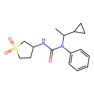 1-(1-cyclopropylethyl)-3-(1,1-dioxidotetrahydrothiophen-3-yl)-1-phenylurea structure
