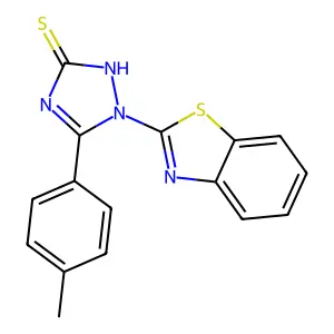 1-(1,3-benzothiazol-2-yl)-5-(4-methylphenyl)-1H-1,2,4-triazole-3-thiol structure