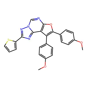 11,12-bis(4-methoxyphenyl)-4-thiophen-2-yl-10-oxa-3,5,6,8-tetrazatricyclo[7.3.0.02,6]dodeca-1(9),2,4,7,11-pentaene structure