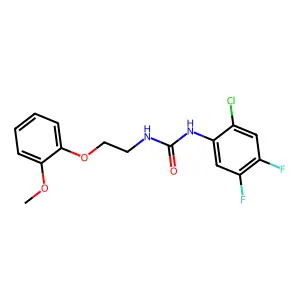 1-(2-chloro-4,5-difluorophenyl)-3-[2-(2-methoxyphenoxy)ethyl]urea structure