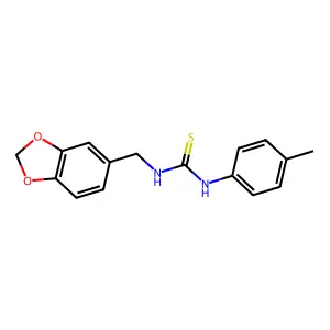 1-(1,3-benzodioxol-5-ylmethyl)-3-(4-methylphenyl)thiourea structure