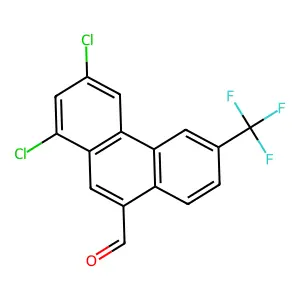 1,3-dichloro-6-(trifluoromethyl)phenanthrene-9-carbaldehyde structure