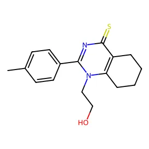 1-(2-hydroxyethyl)-2-(4-methylphenyl)-5,6,7,8-tetrahydroquinazoline-4-thione structure