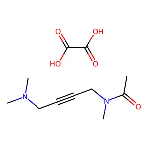 N-[4-(dimethylamino)but-2-ynyl]-N-methylacetamideoxalic acid structure