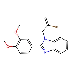 1-(2-bromoprop-2-enyl)-2-(3,4-dimethoxyphenyl)benzimidazole structure