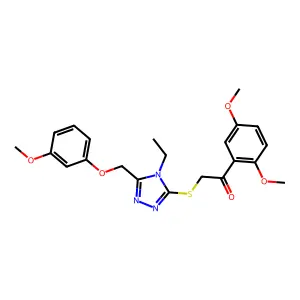 1-(2,5-dimethoxyphenyl)-2-[[4-ethyl-5-[(3-methoxyphenoxy)methyl]-1,2,4-triazol-3-yl]sulfanyl]ethanone structure