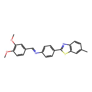 1-(3,4-dimethoxyphenyl)-N-[4-(6-methyl-1,3-benzothiazol-2-yl)phenyl]methanimine structure