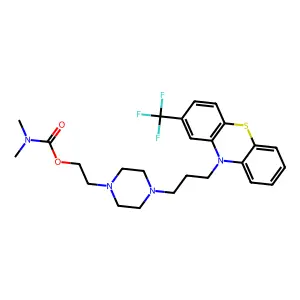 2-[4-[3-[2-(trifluoromethyl)phenothiazin-10-yl]propyl]piperazin-1-yl]ethyl N,N-dimethylcarbamate structure