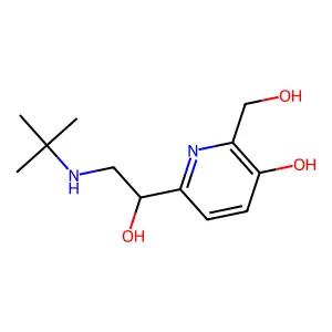 6-[2-(tert-butylamino)-1-hydroxyethyl]-2-(hydroxymethyl)pyridin-3-ol structure
