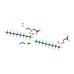 N-Ethyl-N-((heptadecafluorooctyl)sulfonyl)glycine, sodium salt structure