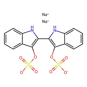 disodium[2-(3-sulfonatooxy-1H-indol-2-yl)-1H-indol-3-yl] sulfate structure