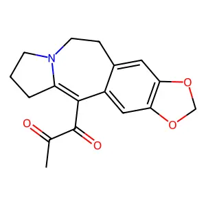 1-(13,15-dioxa-7-azatetracyclo[8.7.0.03,7.012,16]heptadeca-1(17),2,10,12(16)-tetraen-2-yl)propane-1,2-dione structure